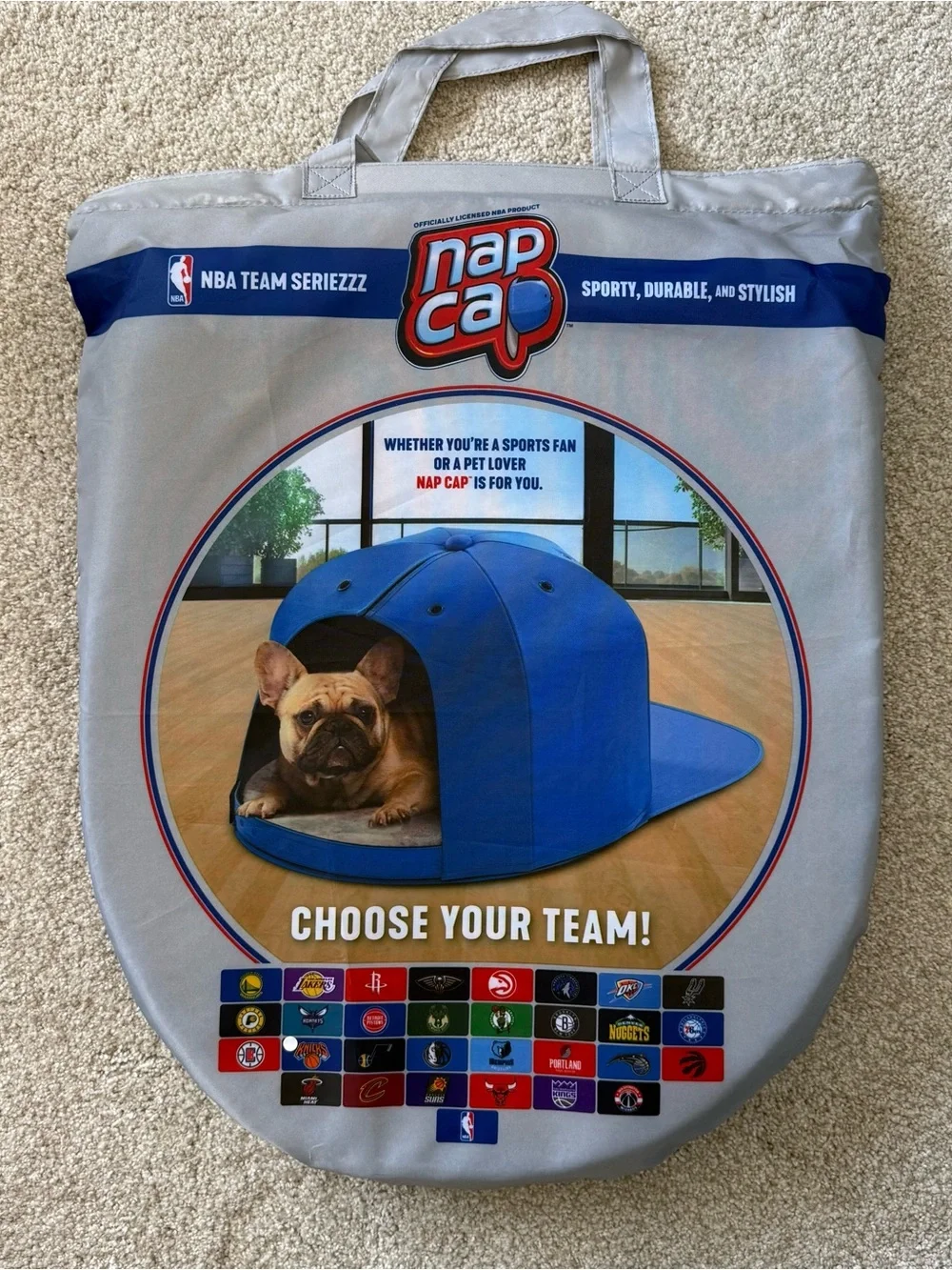 NBA New York Knicks Blue Plush Pet Nap Cap Dog Bed Small 27